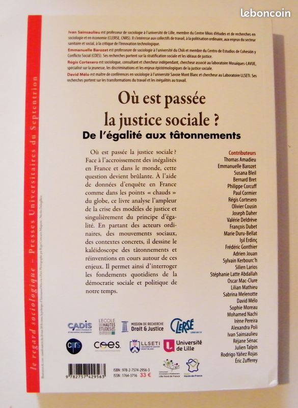 Ou est passée la justice sociale ? Edt : Septentrion presses universitaires (image 2)