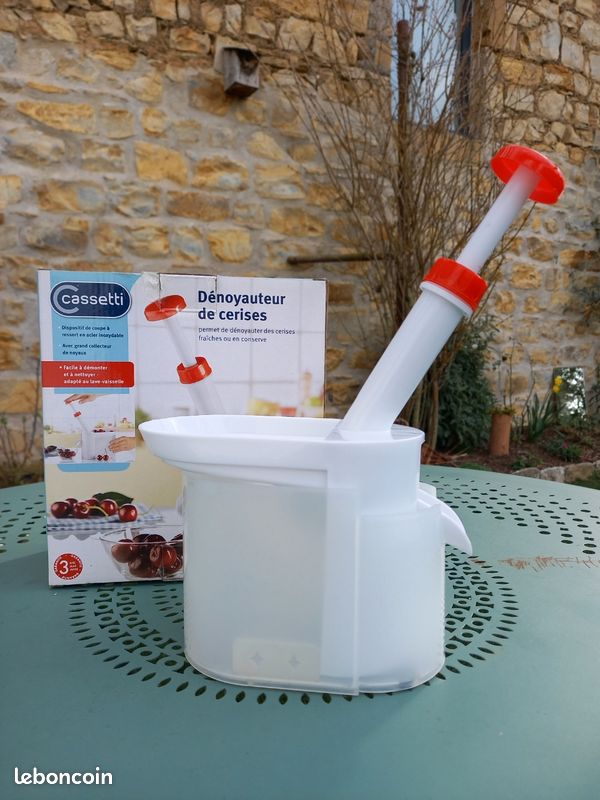 Dénoyauteur Cerises & Prunes Thiru Premium – Grande Capacité – Made In Germany – Anti-Éclaboussures – Pour Fruits Frais, Surgelés, Conservés