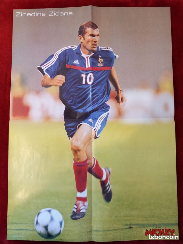 Poster Zinédine Zidane - Équipe De France 1998 - Magic Box - Format 30x21 Cm
