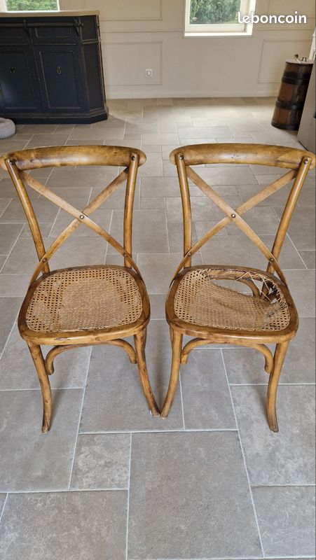 Chaise bois et cannage à renover (image 3)