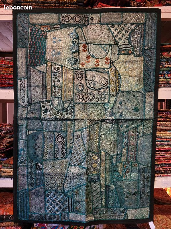 Art indien : tenture murale patchwork (image 1)