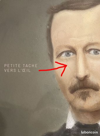 Portrait Ancien – Homme à Moustache – Reproduction De Photo – Encadré – Signé – France