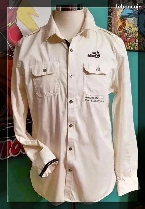 Gaastra belle chemise à unie broderie taille L 40 Nickel (image 1)