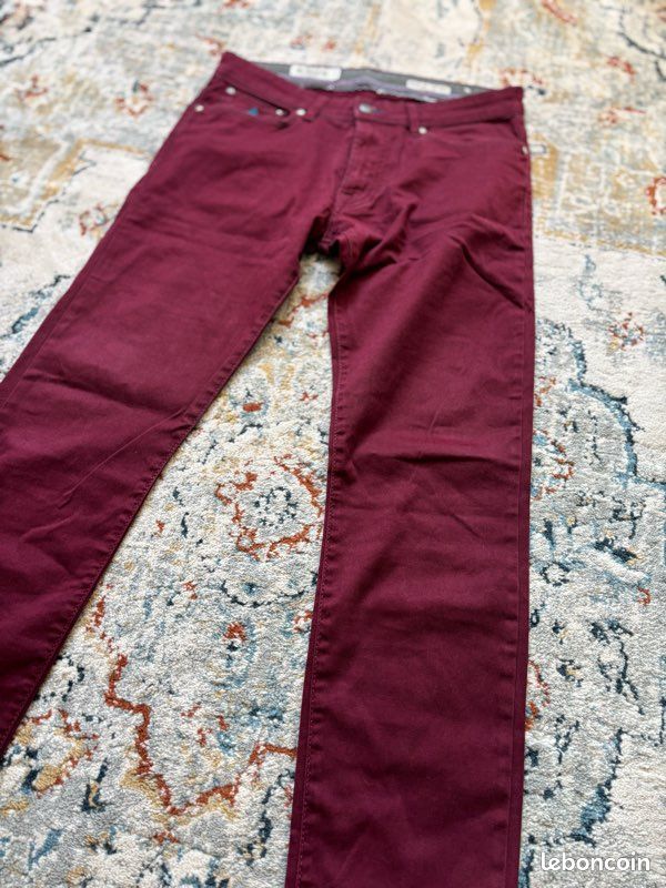 Pantalon chino Bordeaux uni brodé - Marlboro Classics - W31 L34 (image 4)