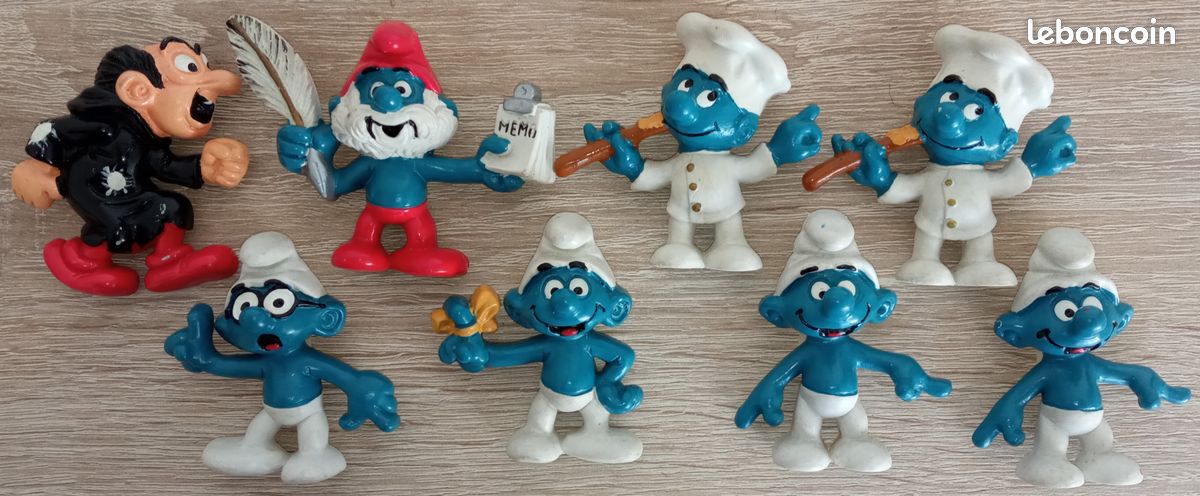 Lot De 45 Figurines Schtroumpfs : 38 Schleich + 7 Schtroumpfs OMO (lessive) - Collection BD, Occasion