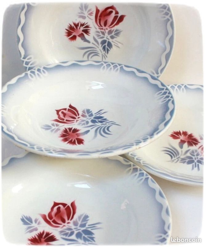 6 Assiettes Creuses Sarreguemines Digoin Magali Saint Martin de la