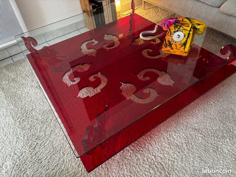 Table basse, verre et plexi (image 2)