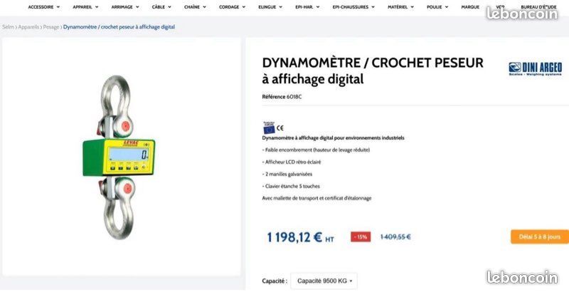 Crochet peseur LEVAC 9,5T télécommande et afficheur déporté livré complet (image 3)
