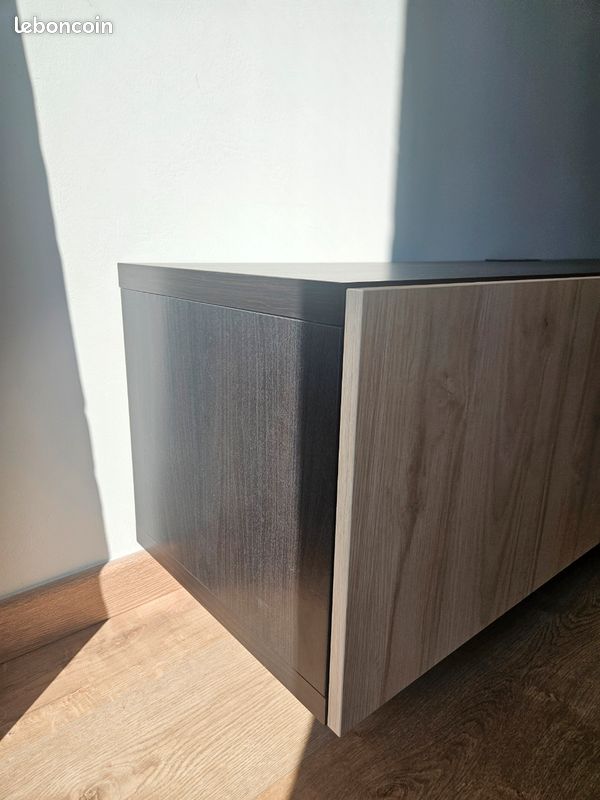 Meuble TV IKEA BESTÅ 180 cm – Noir / effet bois – Très bon état (image 12)