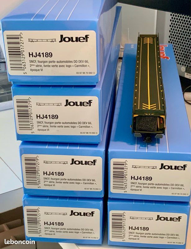 Set de 2 wagons porte autos TAC DD DEV 66, livrée verte, logo carmillon, Ep VI - Alsace Modélisme