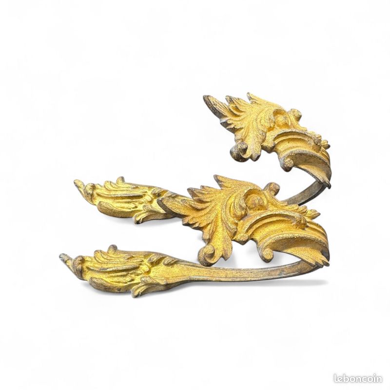 Paire D'embrasses De Rideaux Louis XV Rocaille - Bronze Doré (Occasion)