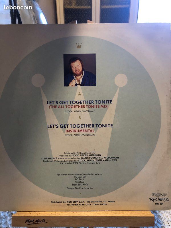 Vinyle steve walsh maxi 45t 2 titres original italie 🇮🇹 1988 électronique synth pop musique 🎵 (image 2)