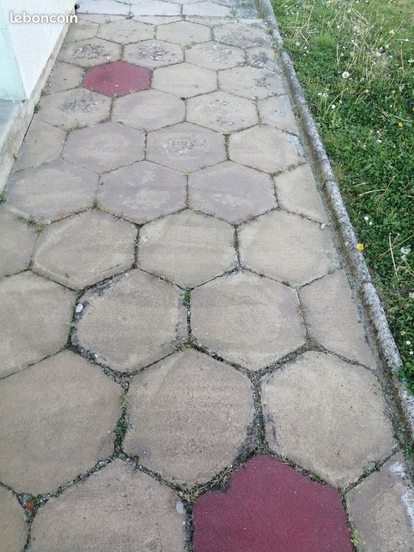 Dalles hexagonales terrasse vintage (entre 100 et 130 dalles environ. Bon état (image 2)