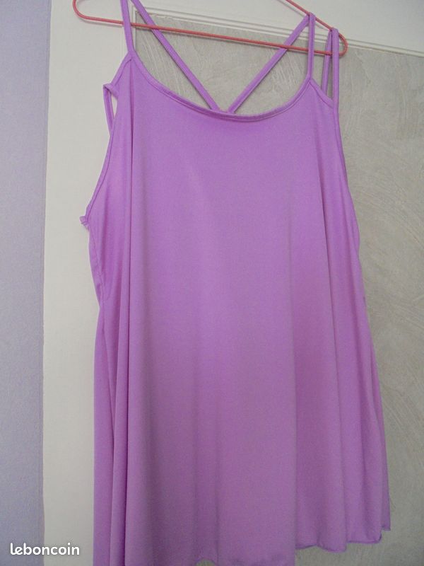 Tunique lilas t 46 maille acrylique neuve (image 2)