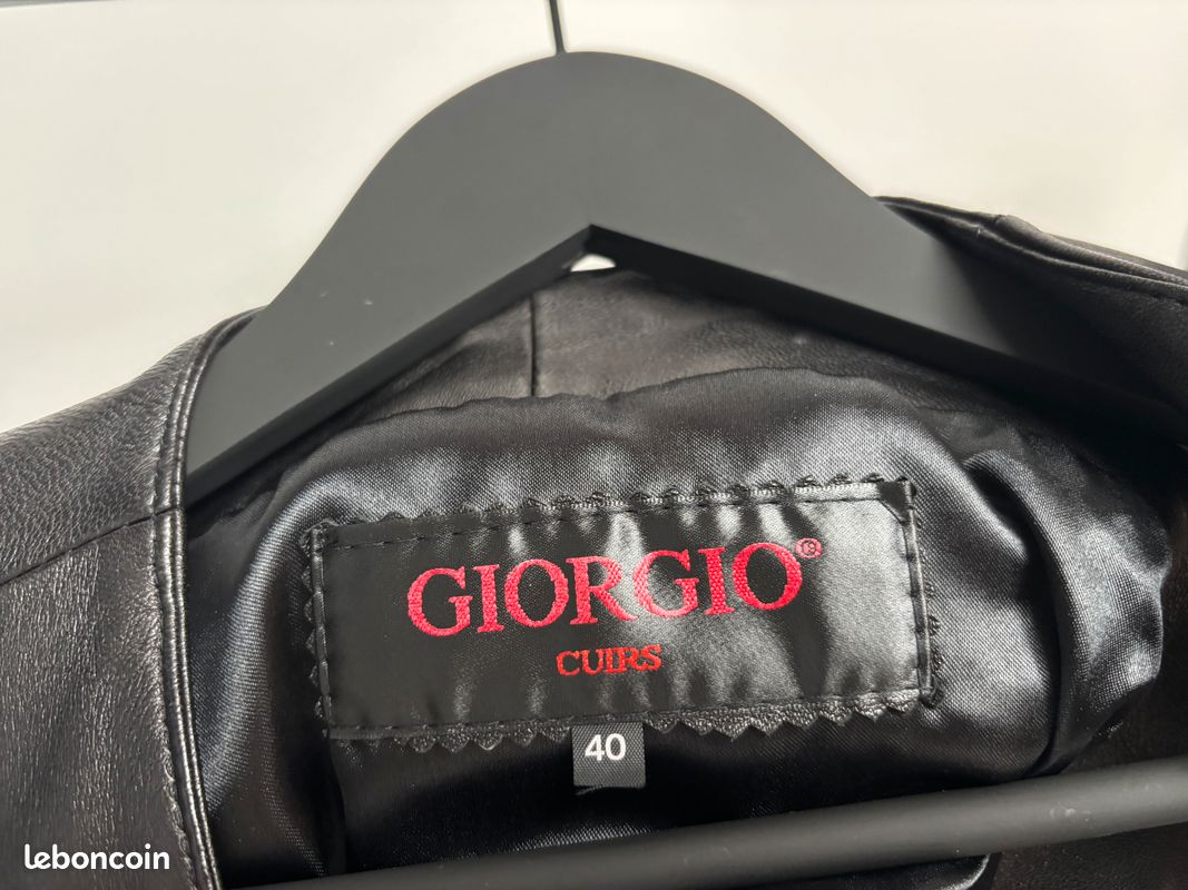 Petit gilet noir en cuir, Giorgio (image 2)