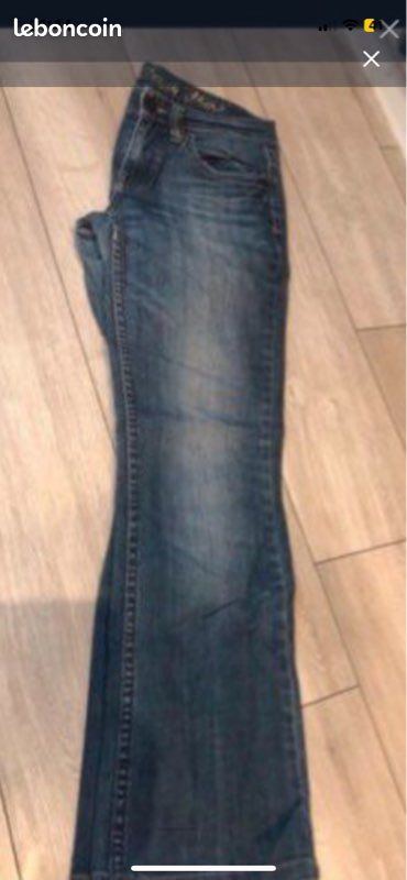 Jean Femme Esprit - Gris - Taille 38 - Coupe Droite - Très Bon état
