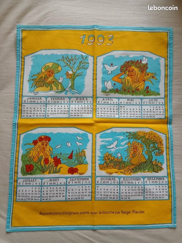 LOT 5 TORCHONS cuisine calendrier publicitaire divers - Lisieux