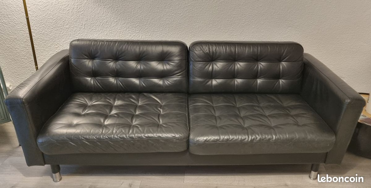 Canapé Ikea en cuir 3 personnes (image 1)