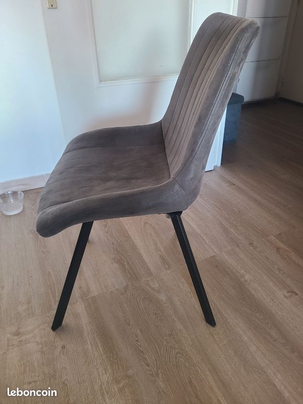 6 chaises velours gris (image 2)