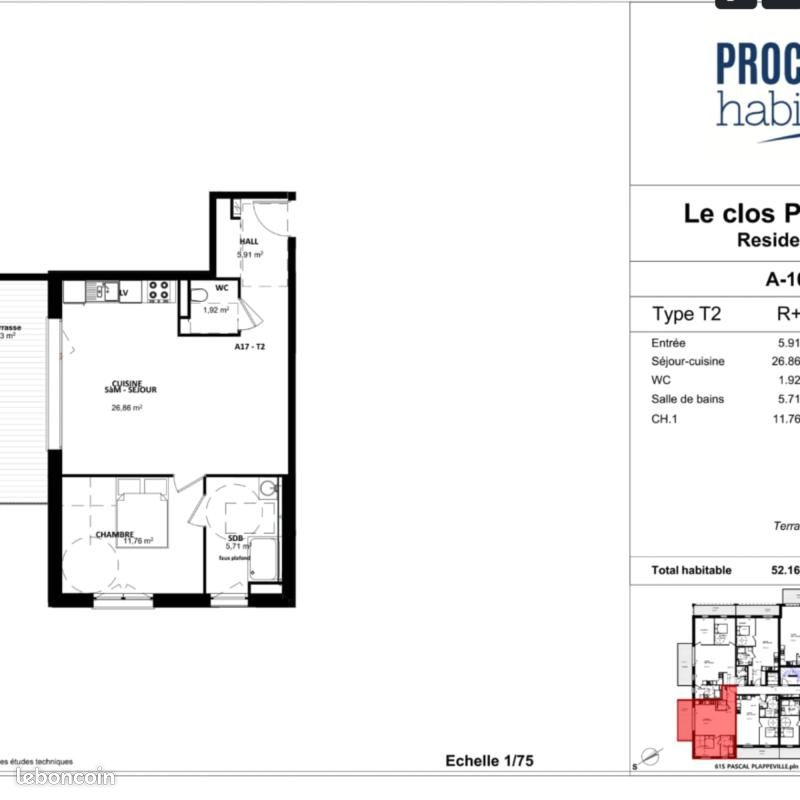 Appartement 2 pièces 52 m² · à Plappeville · 52 m² · 765 €/mois