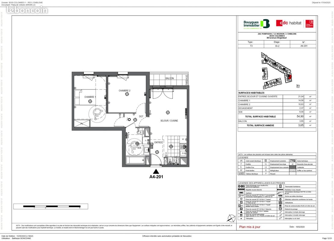 Appartement 3 pièces 55 m² · à Bois-Colombes · 55 m² · 400 000 €