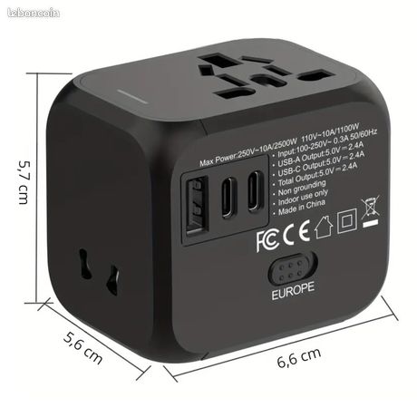 Adaptateur Prise Universel De Voyage, 5 En 1 Prise Universelle Voyage