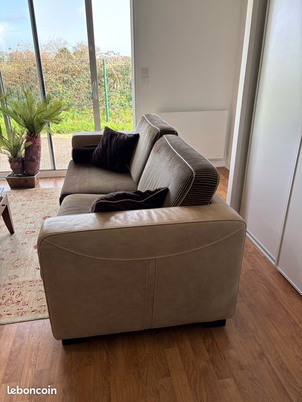 Canapé cuir velour (image 3)