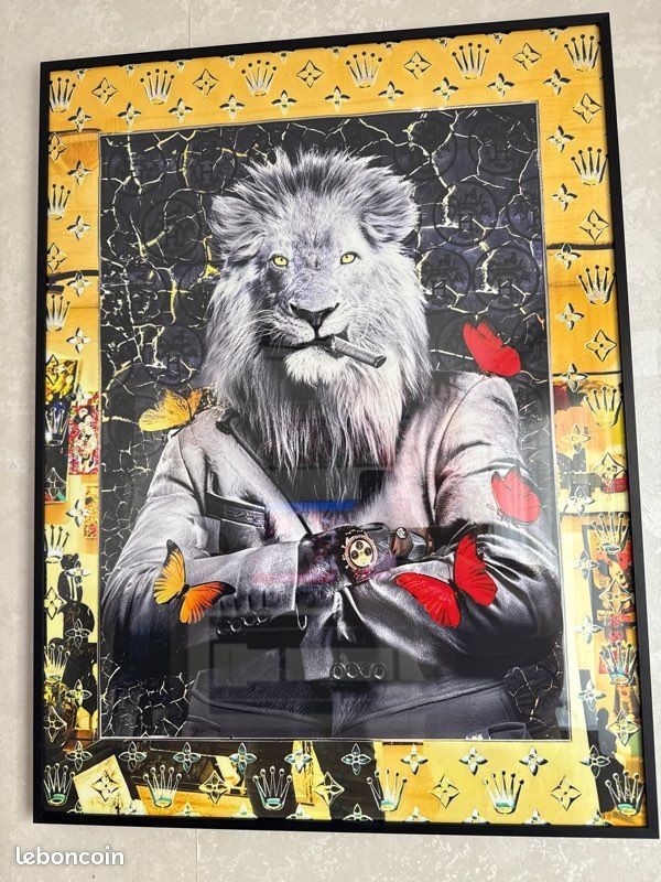 Toile lion + cadre ou sans (image 1)