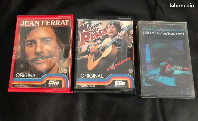 Ferrat, Manitas de Plata, Alambic Sortie Sud lot de 3 cassettes K7 originales (image 1)