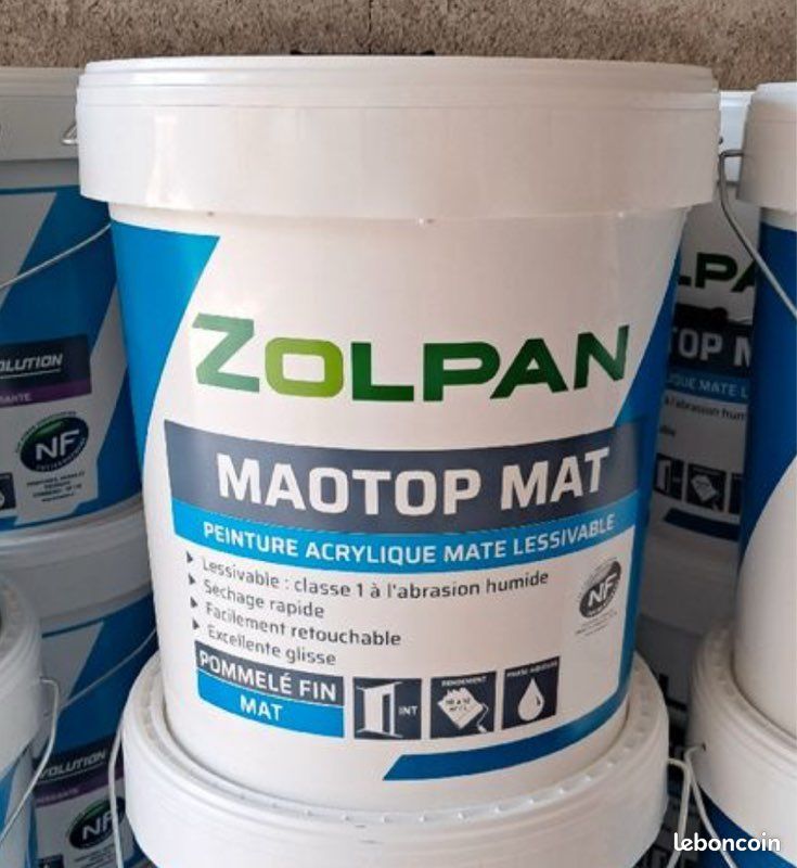 15l de peinture en pot neuf encore scellé. Zolpan MAOTOP MAT - Blanc Peinture professionnelle, qualité ++ (image 1)