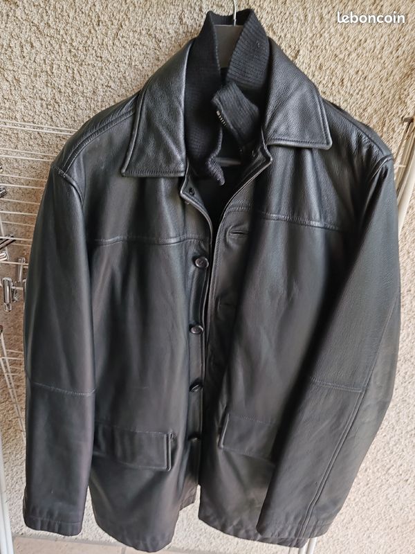 Veste 3/4 homme en cuir (image 4)