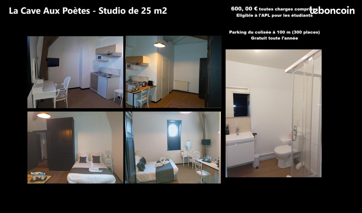 Appartement 1 pièce 25 m² · à Roubaix · 25 m² · 625 €/mois