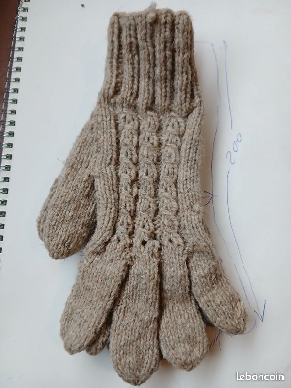 Gants laine artisanale taille S (image 2)