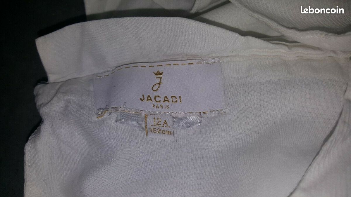 12 ans JACADI très chic blouse top blanc sans manches très bon état (image 3)