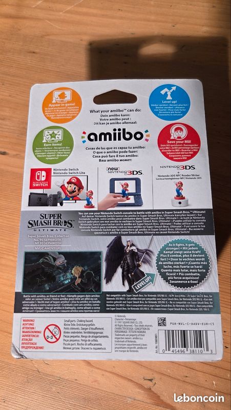 🎮 Amiibo Sephiroth n°90 – Super Smash Bros 🔥 NEUF SOUS BLISTER (image 3)