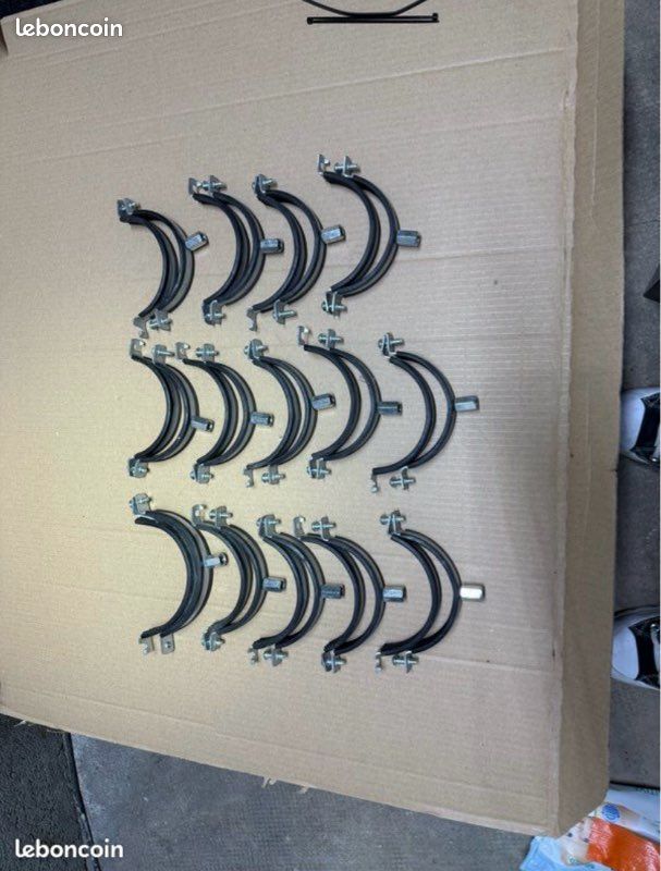 Colliers de fixation Ø100 mm avec insert caoutchouc – acier galvanisé (image 1)