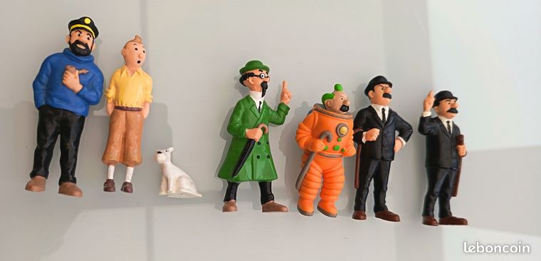 Figurine PVC Bully - Monde De Tintin Quick & Flupke 1986 - Garçon Vert - Occasion Comme Neuf