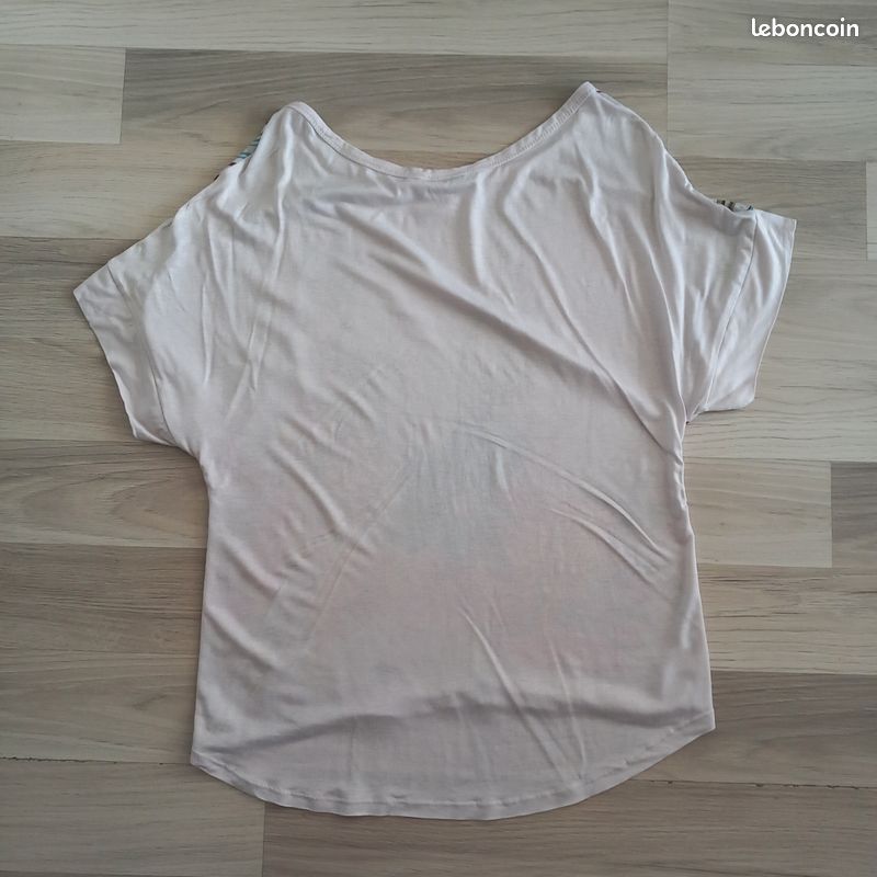 T-shirt femme blanc imprimé Made In Italy taille 38 (image 5)