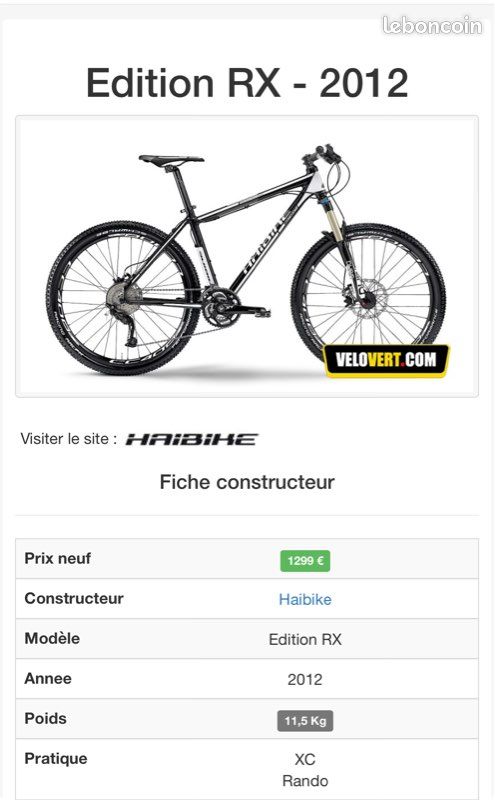 VTT HAIBIKE ÉDITION RX Groupe Shimano SLX (image 20)