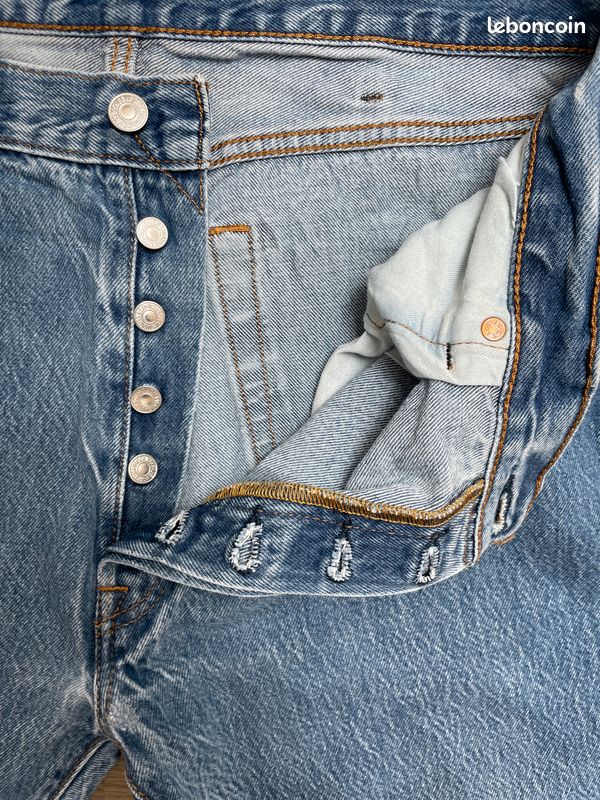 Levi's 501 bleu jean vintage homme button up fly W38 L32 (image 6)