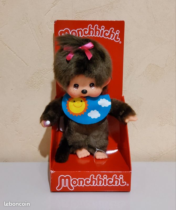 Monchhichi Yeux Dormeurs Bavoir Ciel (image 1)