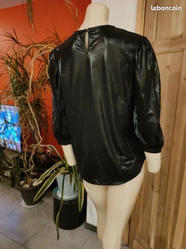 Tunique Chemisier En Soie Noire – Femme Taille M – Aventure Collection – Neuf Sans étiquettes