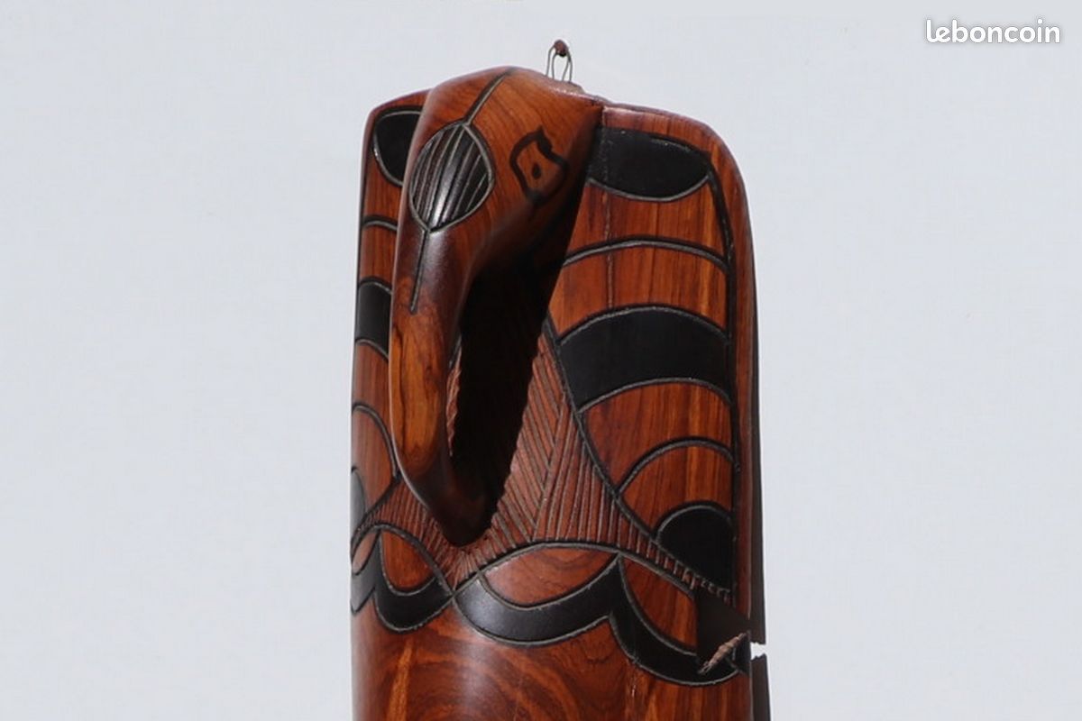 Masque africain en bois éléphant (ébène) P60-G1275 (image 7)