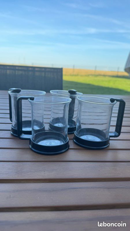 Lot De 4 Tasses BODUM Vertes - Verre - Occasion Très Bon État