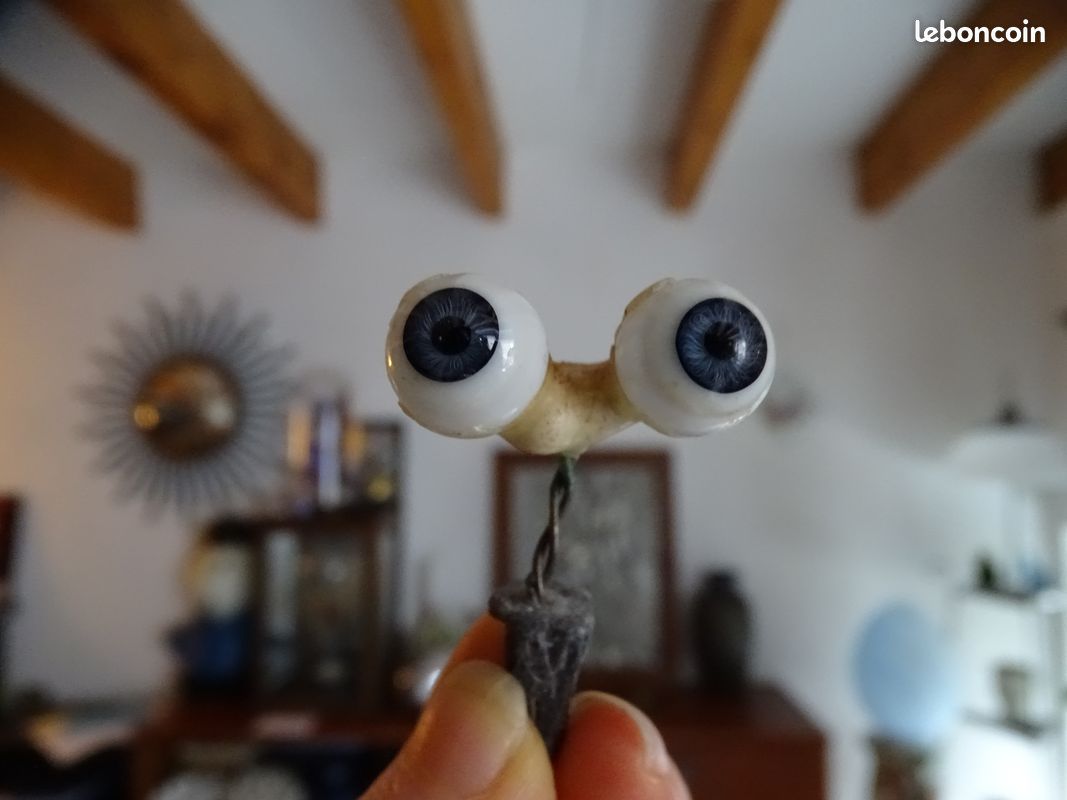 ancien yeux dormeurs de poupée en verre bleu • EUR 28,00