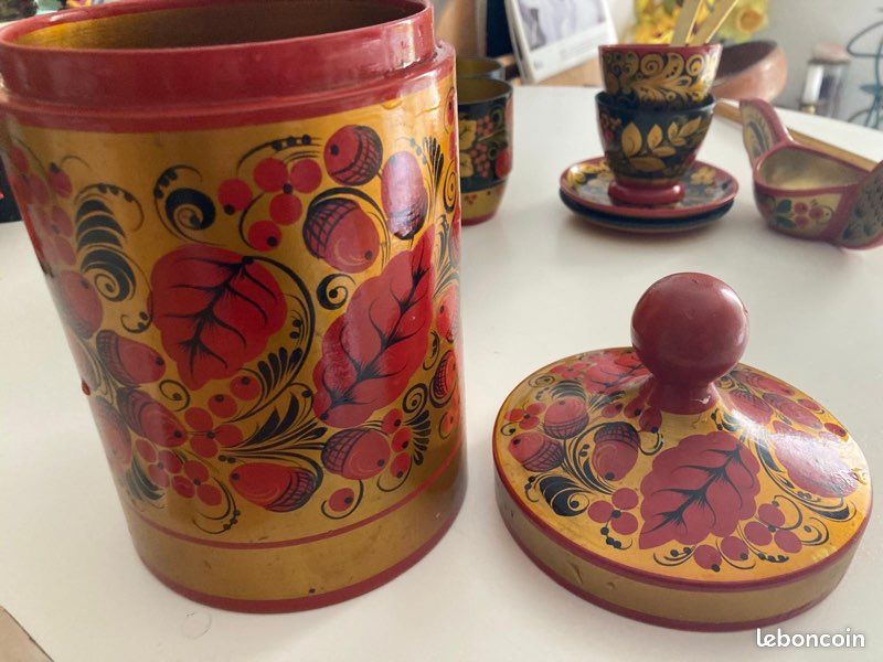 Palettes Bois Cuillu00e8re En Bois Style KHOKHLOMA, Vintage Russe