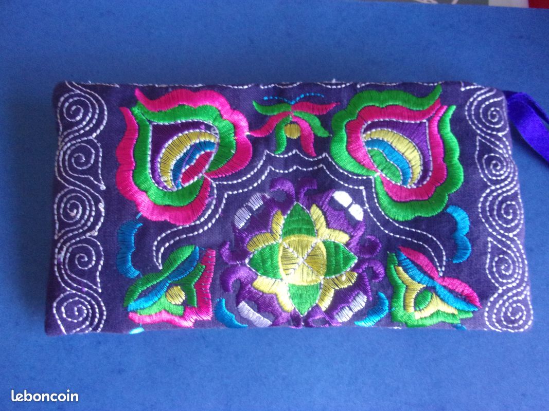 Pochette/trousse ethnique multicolore (image 2)