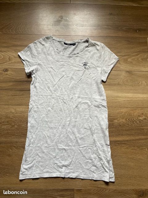 Chemise de nuit liquette tee-shirt nuit gris kiabi 12 ans (image 1)