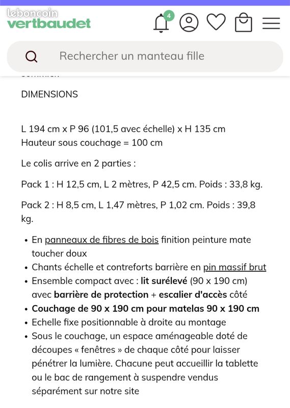 Lit surélevé Vertbaudet (image 4)