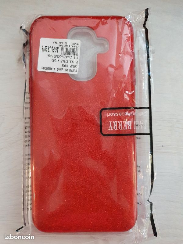 Coque rouge paillettes pour smartphone téléphone portable (image 1)